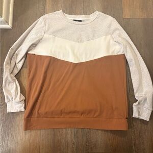 Nursing friendly color block sweatshirt